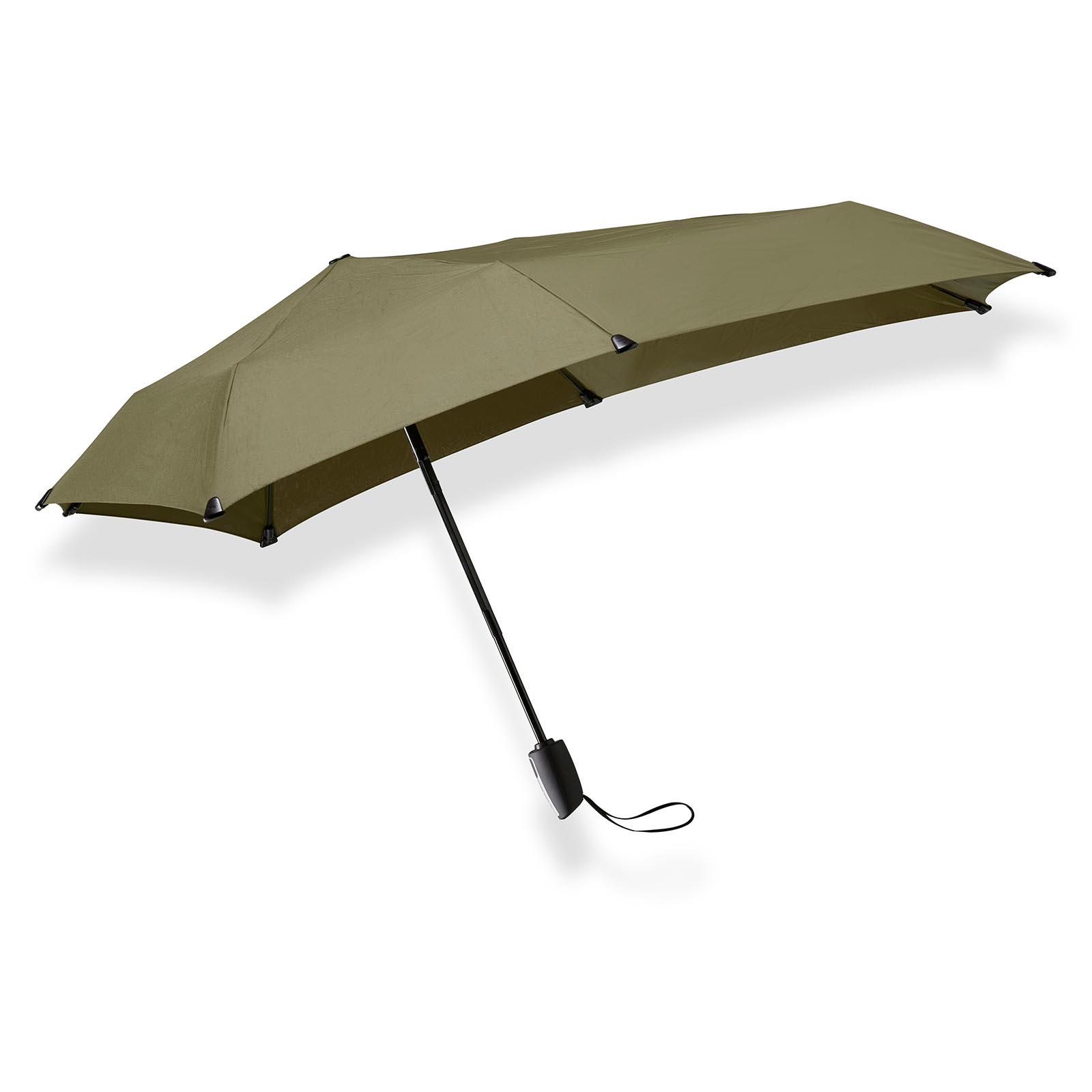 Windproof Auto Open Close Folding Umbrella umbrella with Stylish Handle Green