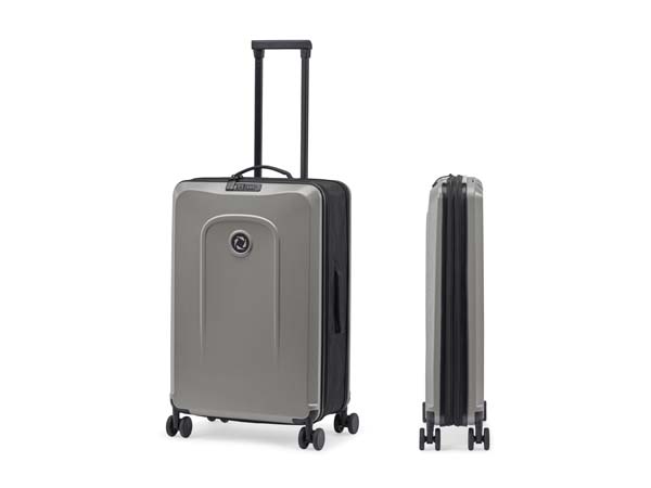 senz° foldaway check in trolley silk grey